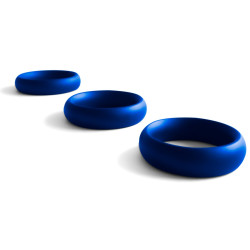 Black Label Cockring en métal Donut Strass Bleu